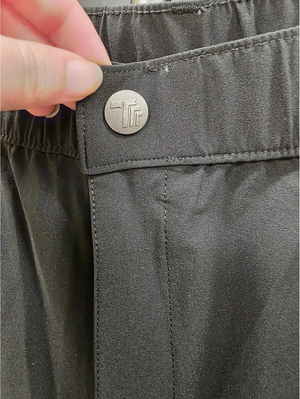 Outdoor Sports Dark Black Nylon Hiking Cargo Pants UPF 50+ 6 Pockets XXXL